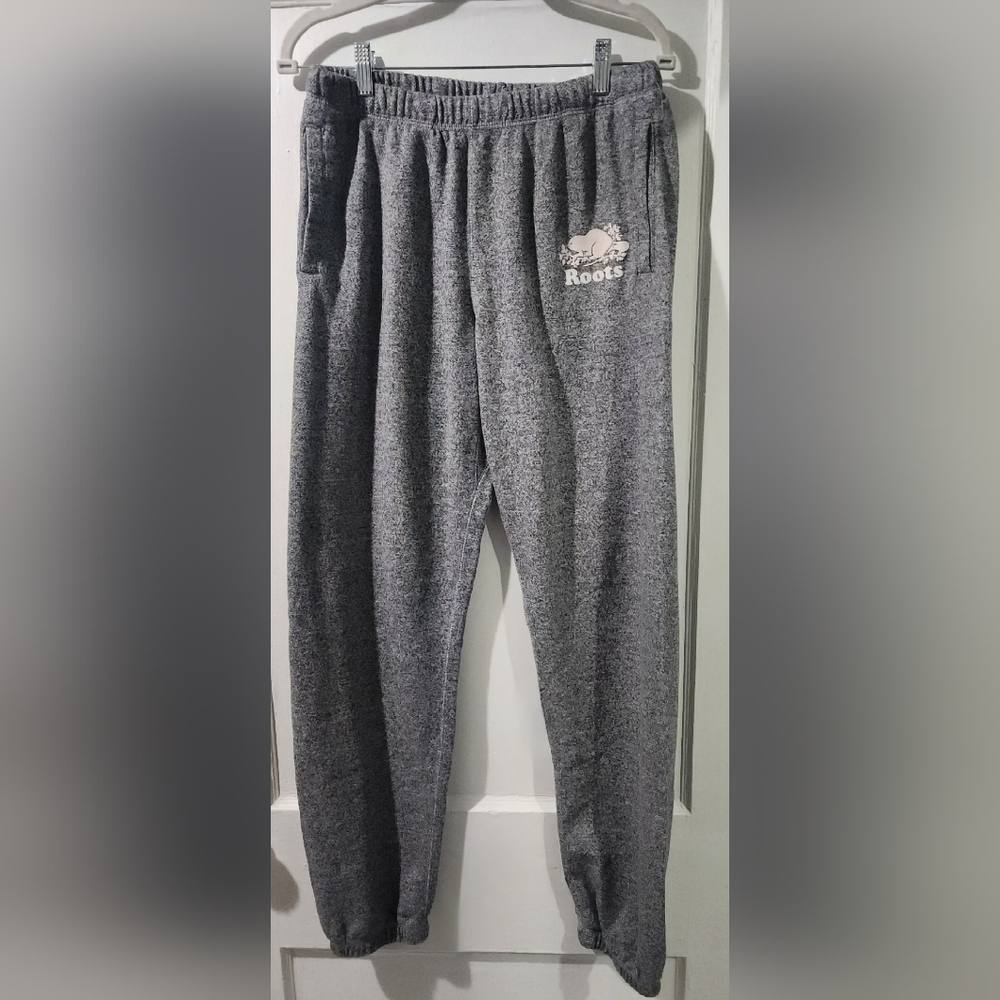 Roots Unisex Salt and Pepper Sweatpants with rare Multicolor Logo
